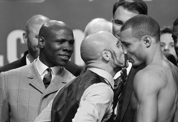 Spike O'Sullivan faces up to Chris Eubank Jnr.